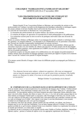 Voir l'article en PDF - Enfance et Musique