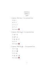 MODULE 4 LESSON 3 QUIZ 1. Question. Write log7 = 1 in ...