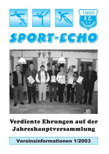 SPORT-ECHO 1-2003 - FC Arnsberg