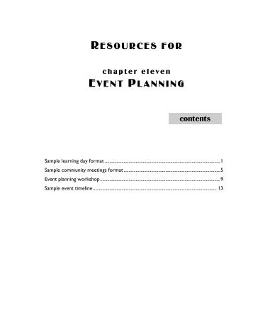 Chapter 11 Resources for Event Planning - Narcotics Anonymous