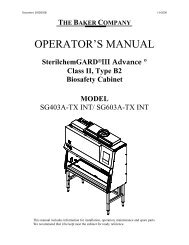 SterilchemGARD ATX (International Voltages ... - Baker Company