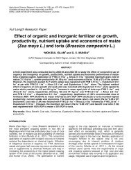 Effect of organic and inorganic fertilizer on growth, productivity ...