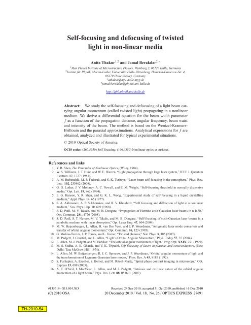 Self-focusing and defocusing of twisted light in non-linear media