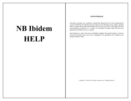 Nota Bene-- C:\NBWIN\DOCUMENT\HELP\IBIDEM.NB Job 1