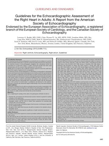 Guidelines for the Echocardiographic Assessment of the Right Heart ...