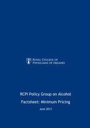 RCPI Policy Group on Alcohol Factsheet: Minimum Pricing