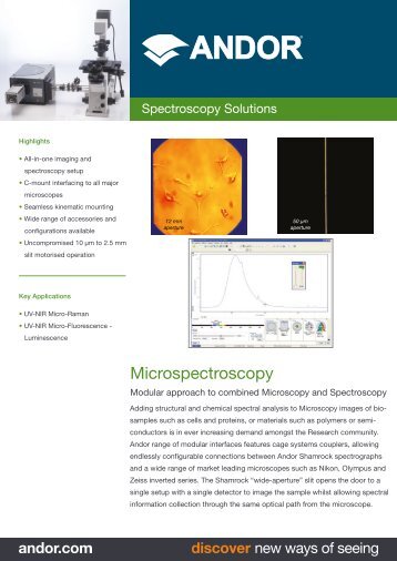 Microspectroscopy Flyer - Andor Technology