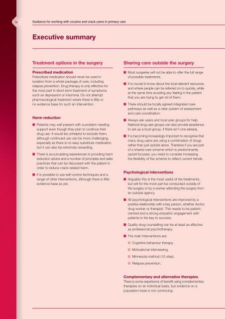cocaine guidance - Royal College of General Practitioners