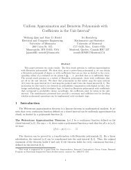 Uniform Approximation and Bernstein Polynomials with Coefficients ...