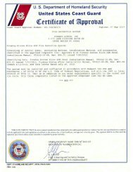 United States Coast Guard Certificate of Approval - Fireboy Xintex