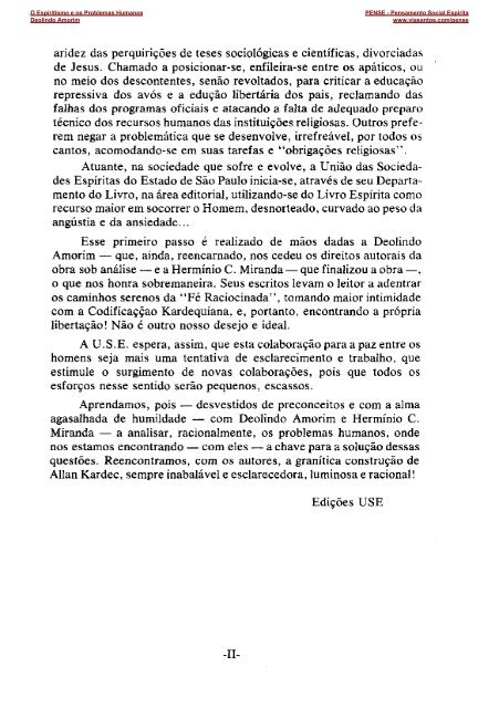 O Espiritismo e os problemas Humanos - Deolindo ... - ViaSantos