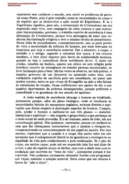 O Espiritismo e os problemas Humanos - Deolindo ... - ViaSantos