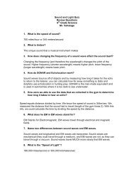 Sound and Light Quiz Review Questions 6th Grade Science Mr ...