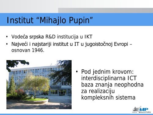 Prezentacija Institut Mihajlo Pupin
