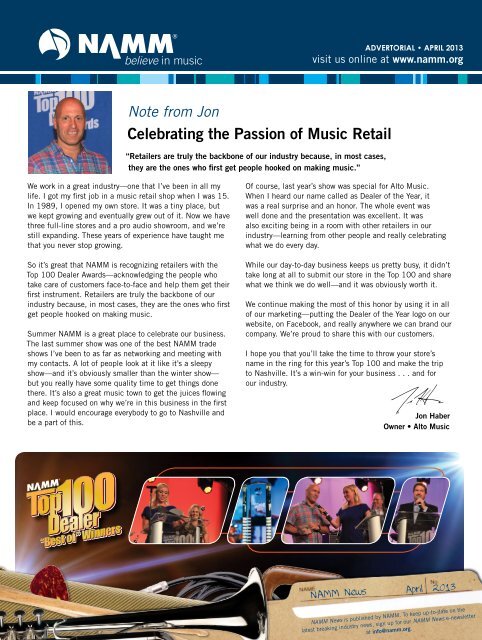 April, 2013 - Music & Sound Retailer