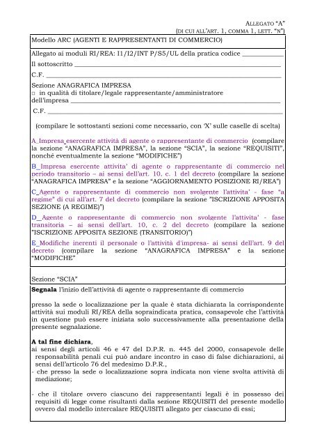Lettera presentazione agente di commercio