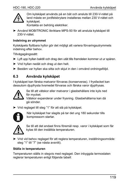 Instrucciones de uso - Marine by Dometic Group