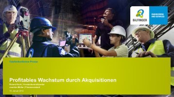 PrÃ¤sentation - Profitables Wachstum durch Akquisitionen - Bilfinger