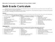 Sixth Grade Curriculum - Minooka CCSD 201