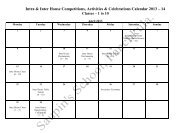 School Activity Calendar