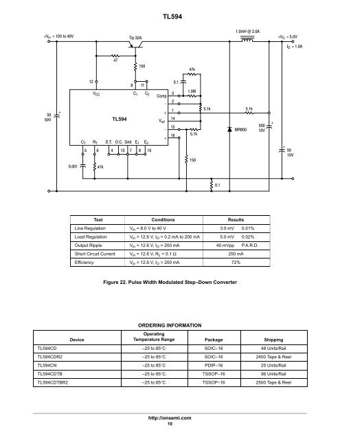 TL594 Precision Switchmode Pulse Width Modulation Control Circuit