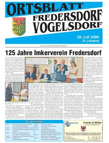 20. Juli 2006 - Heimatverein Fredersdorf-Vogelsdorf