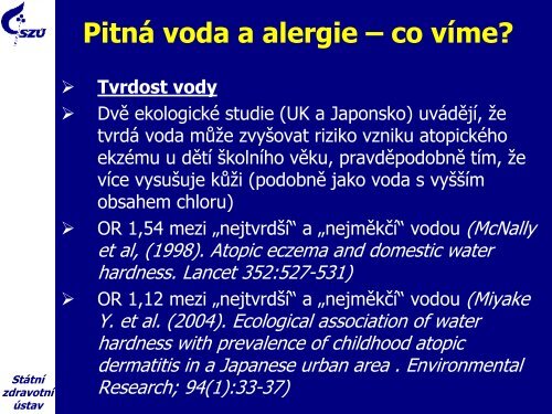 Kvalita vody a alergie (?)
