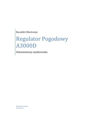 regulator pogodowy RecalArt A3000D stosowany w kotle ... - Polmark
