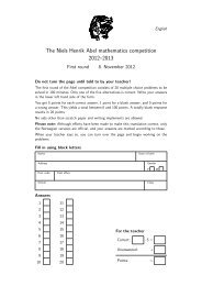 The Niels Henrik Abel mathematics competition 2012â2013