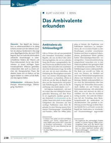 Das Ambivalente erkunden. In: Familiendynamik ... - Prof. Kurt LÃ¼scher