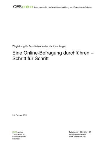 Durchführung und Auswertung von Online ... - IQES online