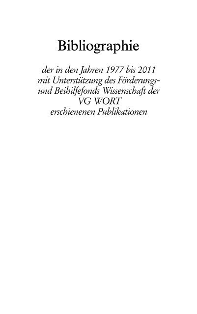 Bibliographie 2011 (2,6 MB) - VG Wort