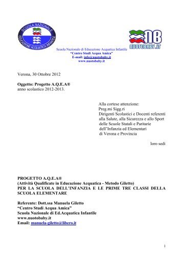 Progetto AQEA - MIUR â USR Veneto