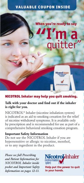 Nicotrol Patient Brochure - PfizerPro