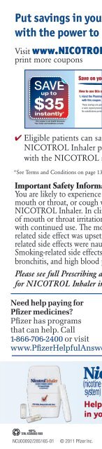 Nicotrol Patient Brochure - PfizerPro