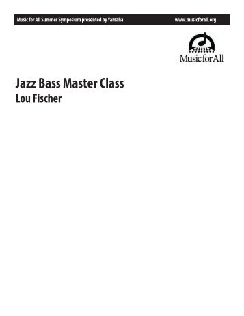 Jazz Bass Master Class - Music for All