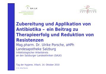 Zubereitung und Applikation von Antibiotika - 8. Tag der Hygiene