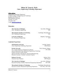 Dr. Tomovic's CV. (PDF) - College of Engineering and Technology