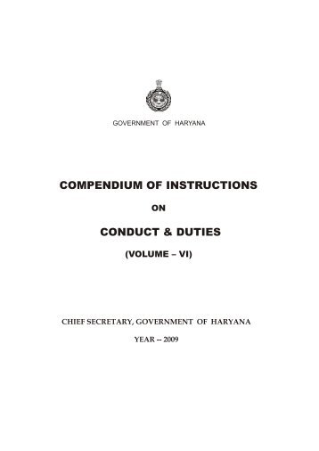 compendium of instructions conduct & duties - Chief Secretary ...