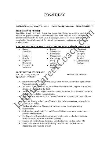 operations coordinator resume