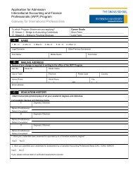 application form - The Chang School - Ryerson University