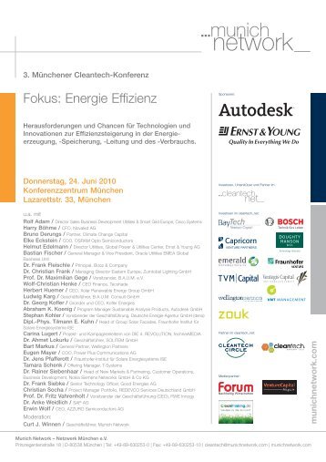 3. Münchener Cleantech-Konferenz - Munich Network