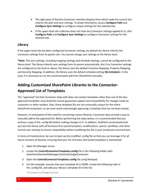 DocAve 6 Service Pack 3 Connector User Guide - AvePoint