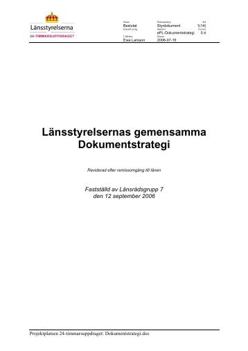 dokumentstrategi fÃ¶r lÃ¤nsstyrelserna - LÃ¤nsstyrelsen i Stockholms lÃ¤n