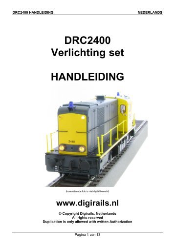 DRC2400 Verlichting set HANDLEIDING - Digirails