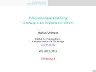 EinfÃ¼hrung in das Programmieren mit C++ - Institut fuer ...