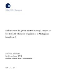 End Review Norwegian Support to UNICEF Education Programmes