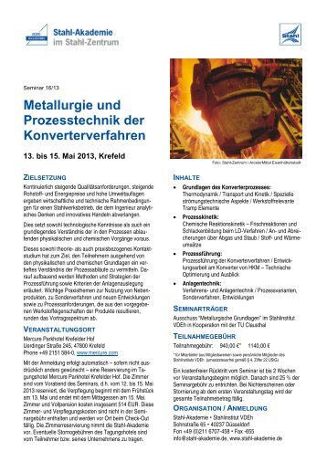 Metallurgie und Prozesstechnik der ... - Stahl Akademie