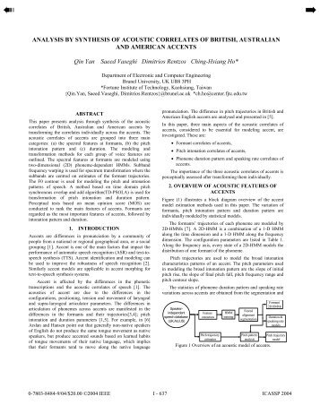 ANALYSIS BY SYNTHESIS OF ACOUSTIC ... - ResearchGate