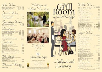 The Grill Menu - Hotel Van Dyk